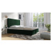Eka Čalouněná postel Coral - Kronos 90x200 cm Barva látky: Tmavě zelená (14), Úložný prostor: Be