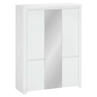 Šatní skříň 5D LINDY bílá lesk / zrcadlo Tempo Kondela