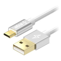 AlzaPower AluCore USB-A to Micro USB 1m stříbrný