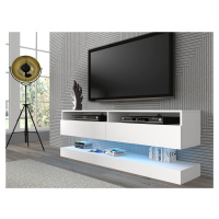 BIM Televizní stolek DUO 160 cm závěsný s panelem bílý mat
