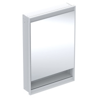 Geberit ONE - Zrcadlová skříňka s LED osvětlením, 600x900x150 mm, panty vlevo, s nikou, vestavná