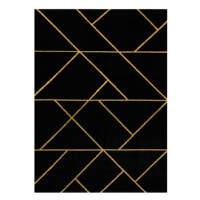 Dywany Łuszczów Kusový koberec Emerald geometric 1012 black and gold - 80x150 cm