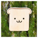 Dřevěná podložka pod hrnek - usměvavý toast