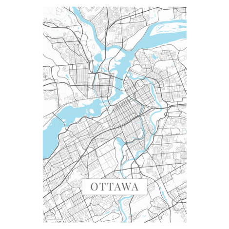 Mapa Ottawa white, (26.7 x 40 cm)