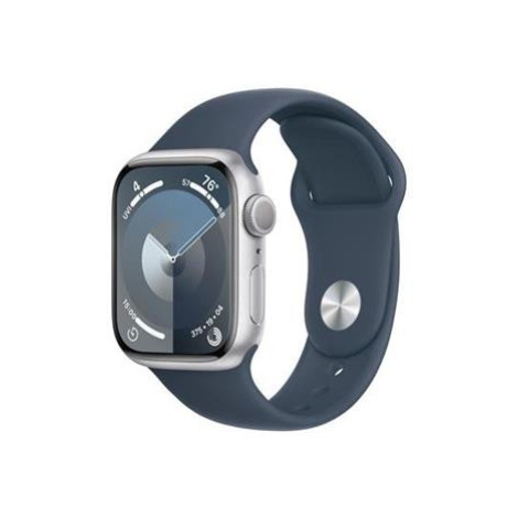 Apple Watch Series 9 41mm Stříbrný hliník s ledově modrým provlékacím řemínkem