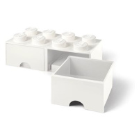 LEGO Úložný box 8 s šuplíky - bílá