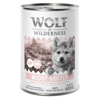 Wolf of Wilderness konzervy 6 x 400 g , 5 + 1 zdarma! - Muddy Routes - drůbež s vepřovým