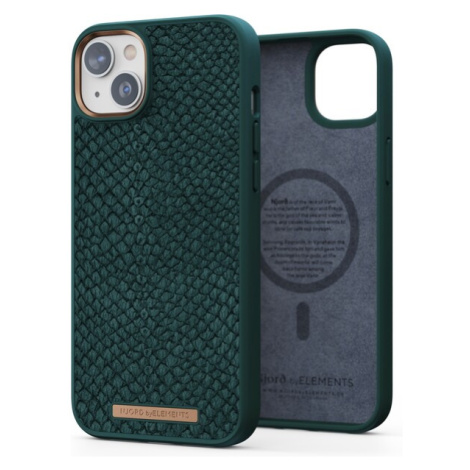 NJORD Salmon Leather Magsafe Case iPhone 14 Plus Green