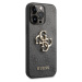 Zadní kryt Guess PU 4G Metal Logo pro Apple iPhone 14 Pro, šedá