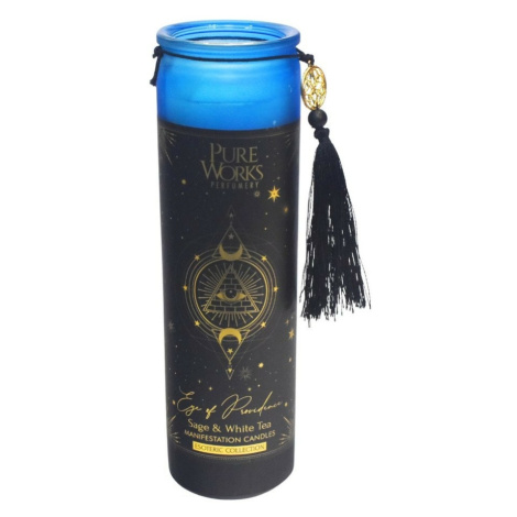 Arome Organická svíce 300 g v barevné vysoké sklenici se střapcem, Sage&White Tea