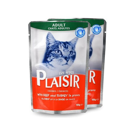 Plaisir Cat kapsička hovězí + krocan 22 × 100 g