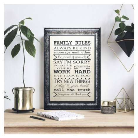 Obraz na zeď - Family Rules (v anglickém jazyce) INSPIO