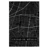 Mapa Ciudad de México black, (26.7 x 40 cm)