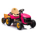 Mamido Dětský elektrický traktor BBH-030 s přívěsem růžový