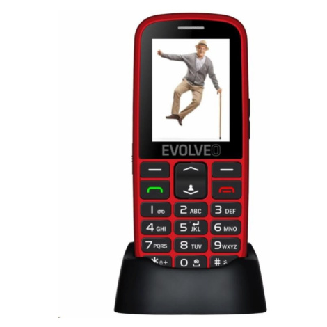 EVOLVEO EasyPhone EG, mobilní telefon pro seniory s nabíjecím stojánkem, červená