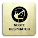 Accept Piktogram "noste respirátor" (80 × 80 mm) (zlatá tabulka - černý tisk bez rámečku)