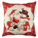 Hanah Home Vánoční dekorační polštář se sněhuláky VASO 43x43 cm bílý/červený
