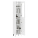 vidaXL Skříň highboard bílá s vysokým leskem 34,5x34x180 cm kompozit