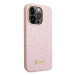 Guess GUHCP14XHGGSHP hard silikonové pouzdro iPhone 14 PRO MAX 6.7" pink Glitter Script