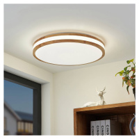 Lindby Lindby LED stropní svítidlo Emiva, světelný zdroj vycentrovaný, CCT, dřevo