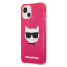 Pouzdro Karl Lagerfeld TPU Choupette Head iPhone 13 mini Fluo růžové