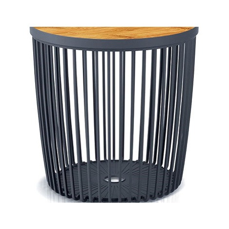 Prosperplast Univerzální koš CLUBO s bambusovým víkem 35 l antracit