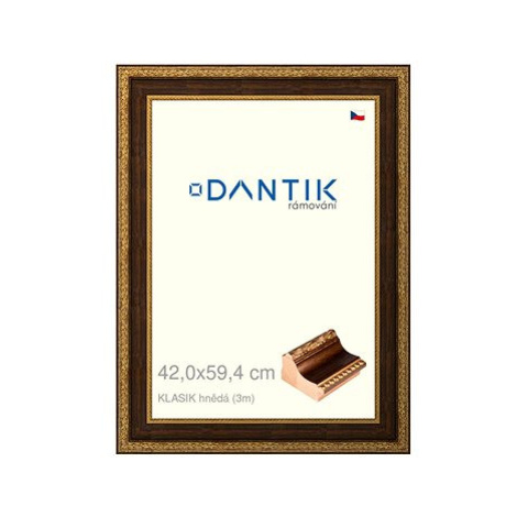 DANTIK rámeček 42 × 59,4, KLASIK hnědý plexi čiré