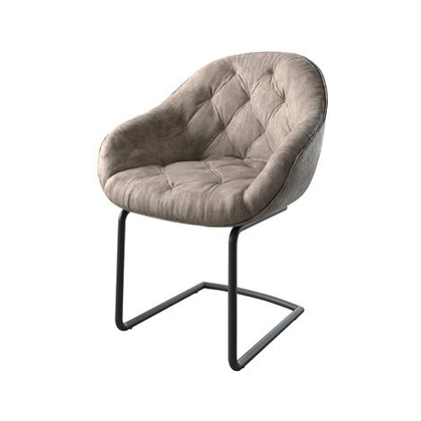 DELIFE Jídelní židle Gaio-Flex taupe vintage konzolová podnož kulatá černá