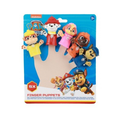 Maňásek prstový 5ks Tlapková patrola/Paw patrol guma 6cm na kartě 16,5x20cm Teddies