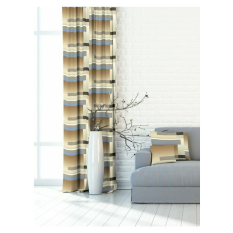 Výprodej dekoračního závěsu s tunýlkem, OXY Stripes modrý, 140 x 245 cm FORBYT