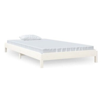 Stohovatelná postel bílá 80 × 200 cm masivní borovice, 820398