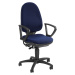 Topstar Standardní otočná židle, bez područek, opěradlo 550 mm, podstavec černý, látka modrá, od