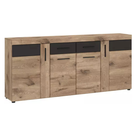 Komoda Grano GRNK03 4D2S dub viking/pvc dub viking/pvc šedý vesmír BAUMAX