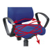 Topstar Otočná židle pro operátory, s područkami, výška opěradla 600 mm, potah modrý