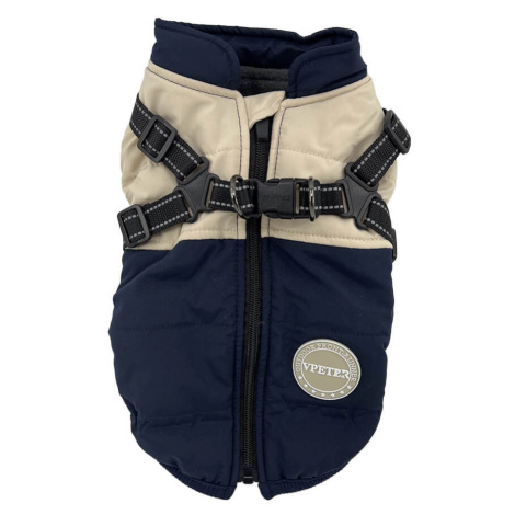 Vsepropejska City-warm zimní bunda pro psa s postrojem Barva: Tmavě modrá, Délka zad (cm): 58, O