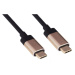 Kabel USB 3.1 konektor C/male - USB 3.1 konektor C/male ,1m hliníkové konektory (ku31cc1al)  Čer