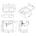 SET ALVEUS ATROX 50/11+ BATERIE ROXA 11 - obdélníkový bílý granitový dvoudřez 790x500x200 mm v s