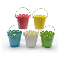 Svíčka CITRONELLA v plechovém kbelíku - mix barev zelená