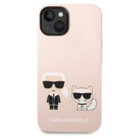 Karl Lagerfeld MagSafe kryt Liquid Silicone Karl and Choupette iPhone 14 Plus růžový