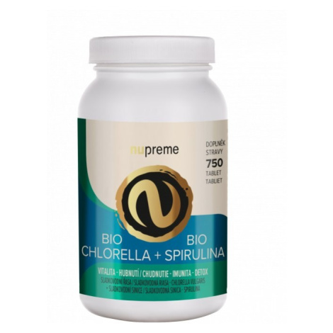 Chlorella+spirulina Tbl.750 Bio Nupreme