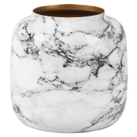 Bílo-černá železná váza PT LIVING Marble, výška 19,5 cm