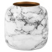 Bílo-černá železná váza PT LIVING Marble, výška 19,5 cm