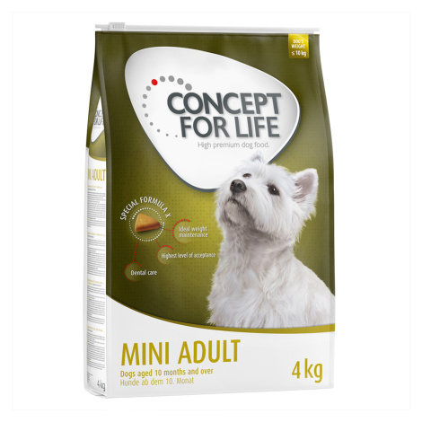 Výhodné balení Concept for Life 2 x velké balení - Mini Adult ( 2 x 4 kg)