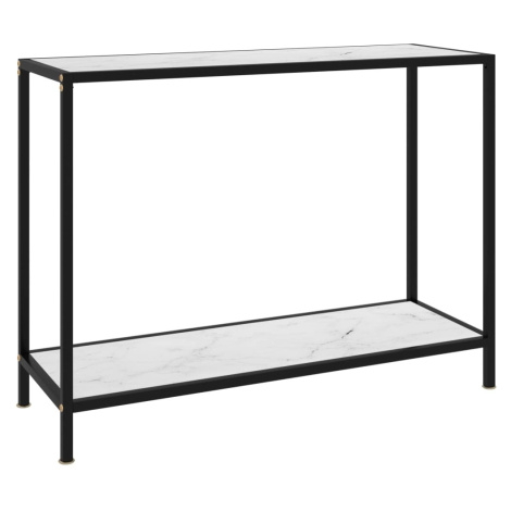 vidaXL Konzolový stolek bílý 100 x 35 x 75 cm tvrzené sklo