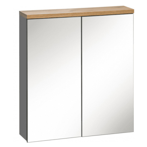 ArtCom Zrcadlová koupelnová skříňka BALI Grafit 840 | 60 cm
