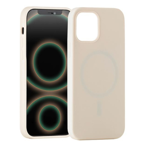 ER POWER Silikonový kryt CARNEVAL SNAP pro iPhone 12/12 Pro s MagSafe - béžová