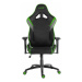 Herní židle RACING ZK-026 — PU kůže, černá / zelená, nosnost 130 kg
