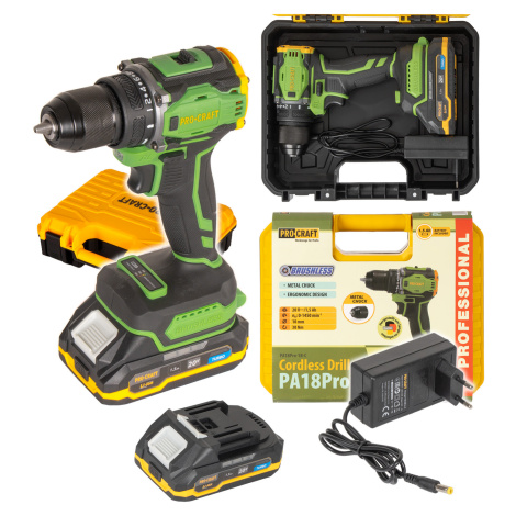 Procraft PA18Pro 20V - akumulátorový šroubovák (s 2,0 Ah akumulátorem a nabíječkou)