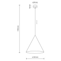 TK Lighting Závěsné svítidlo Cono, jedno světlo, Ø 32 cm, bronzová barva