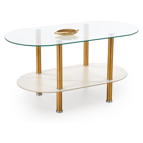 HALMAR Konferenční stolek Ducat I bílý mramor/zlatý